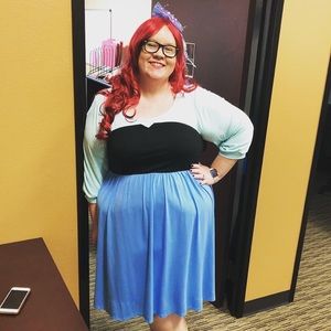 Ariel Halloween costume and wig from Torrid.